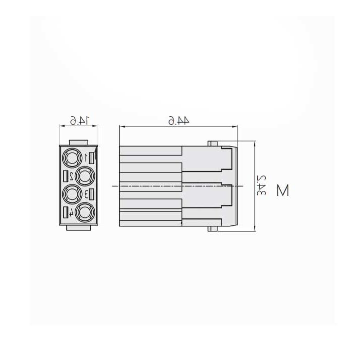 HM module, public connector, HM-004-M, 09140043041